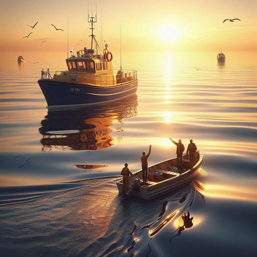 When the Sea Beckons: Two Fishermen’s Silent Signals Across the Waters