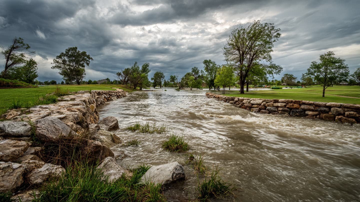 Beneath the Gray Skies of the Southern Coast, Tracing a Path Through Water