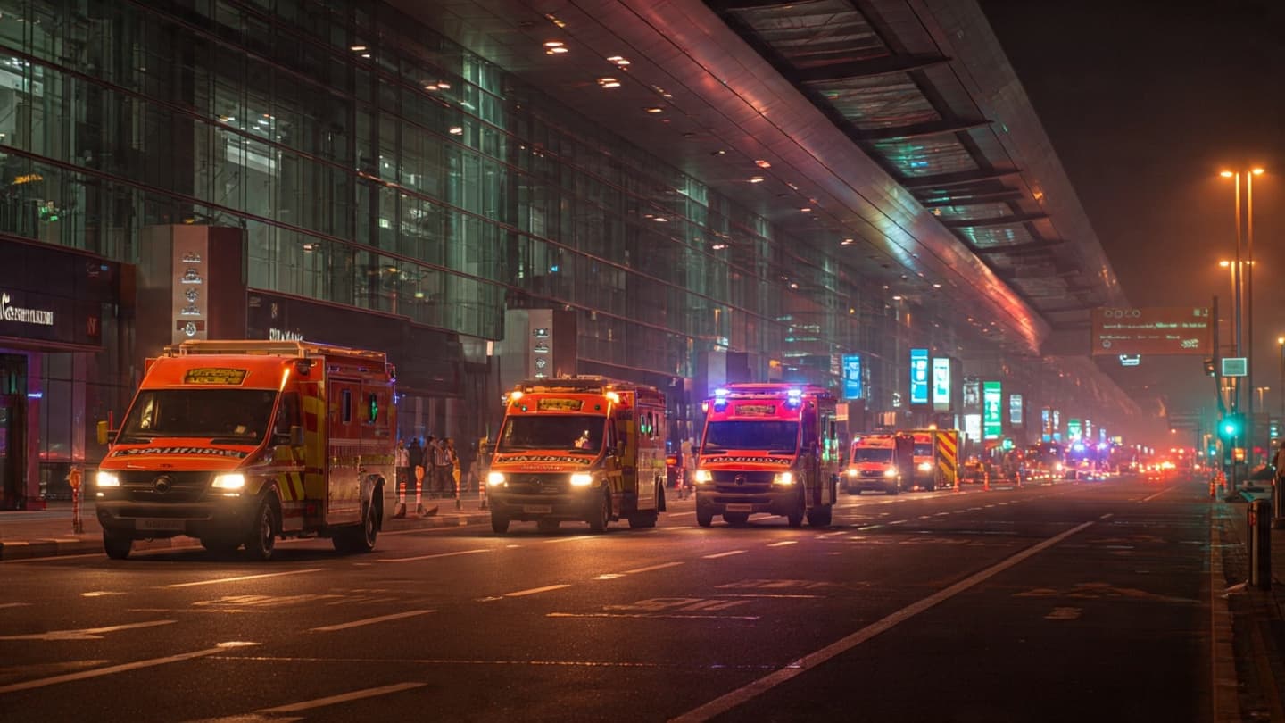 Between Departure Boards and Distant Fire, Dubai Paused