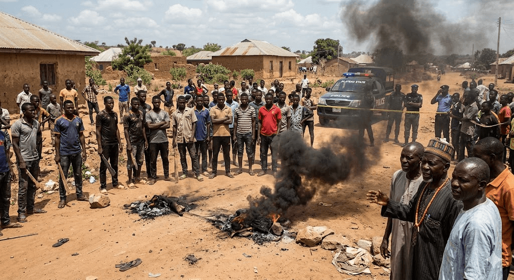 Frontier Justice: Angry Mob Burns Three Suspects Alive Following Murder of Plateau Traditional Ruler