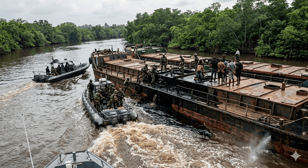 Operation Delta Safe: Joint Task Force Intercepts 900+ Tons of Stolen Crude in Major South-South Crackdown