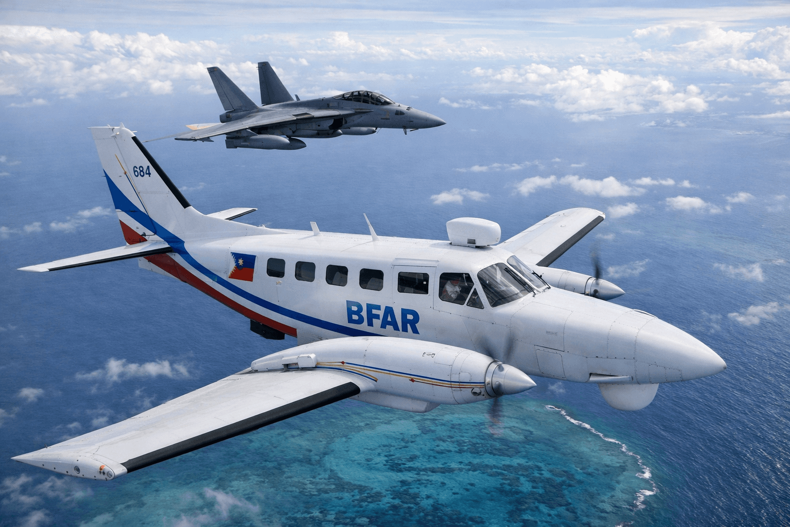 PCG Reports Unidentified Fighter Jet Tailing BFAR Plane Over Scarborough Shoal