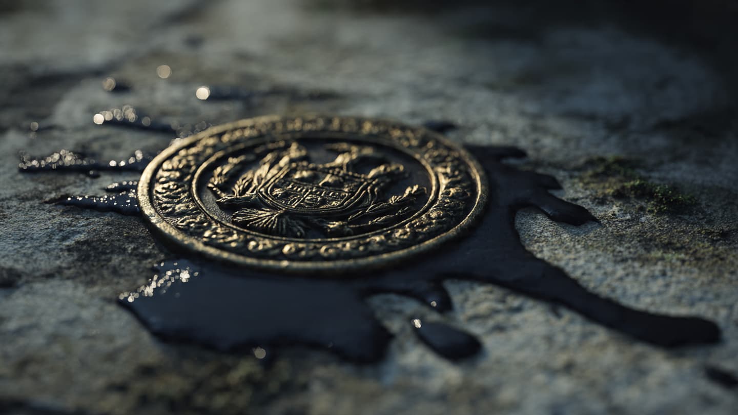 Between the Gilded Seal and the Sudden Strike, Reflections on a Damaged Sign