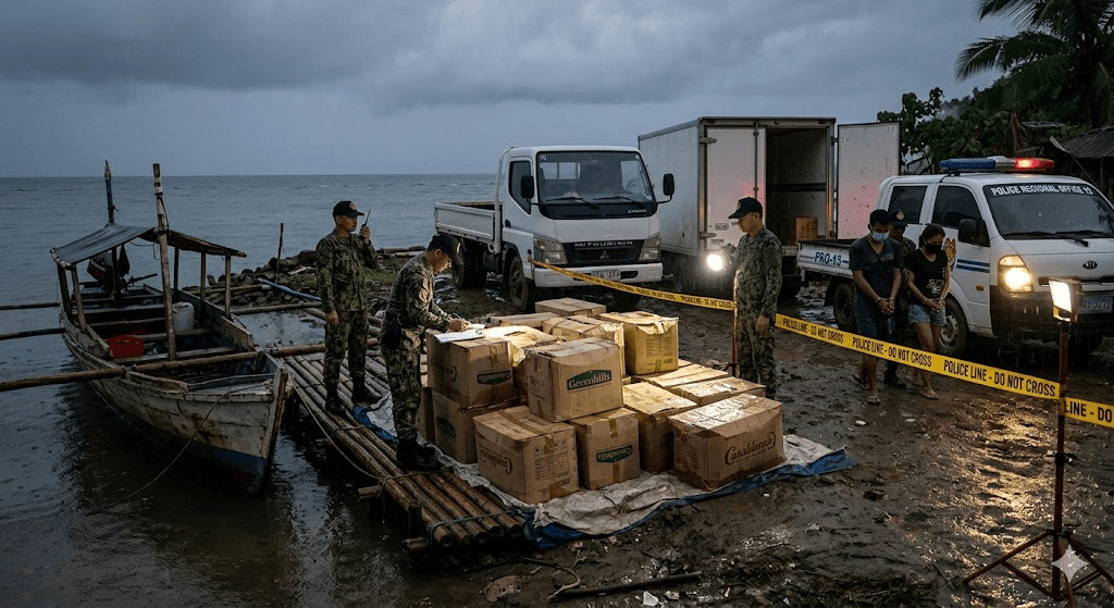 Midnight Bust: Jabonga Police Intercept Massive Smuggled Cigarette Shipment