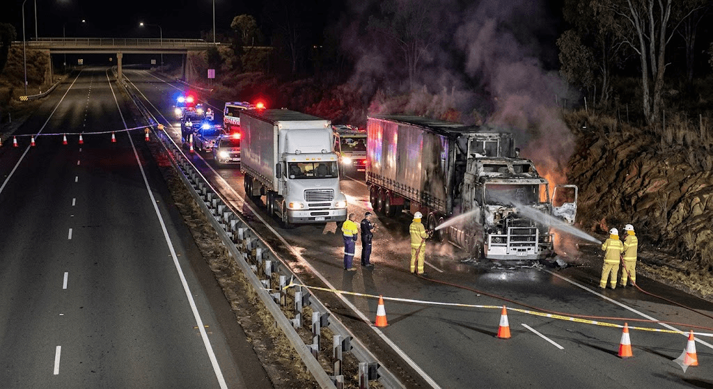 Lethal Crash on the Bypass: One Dead Following Two-Truck Collision Near Toowoomba