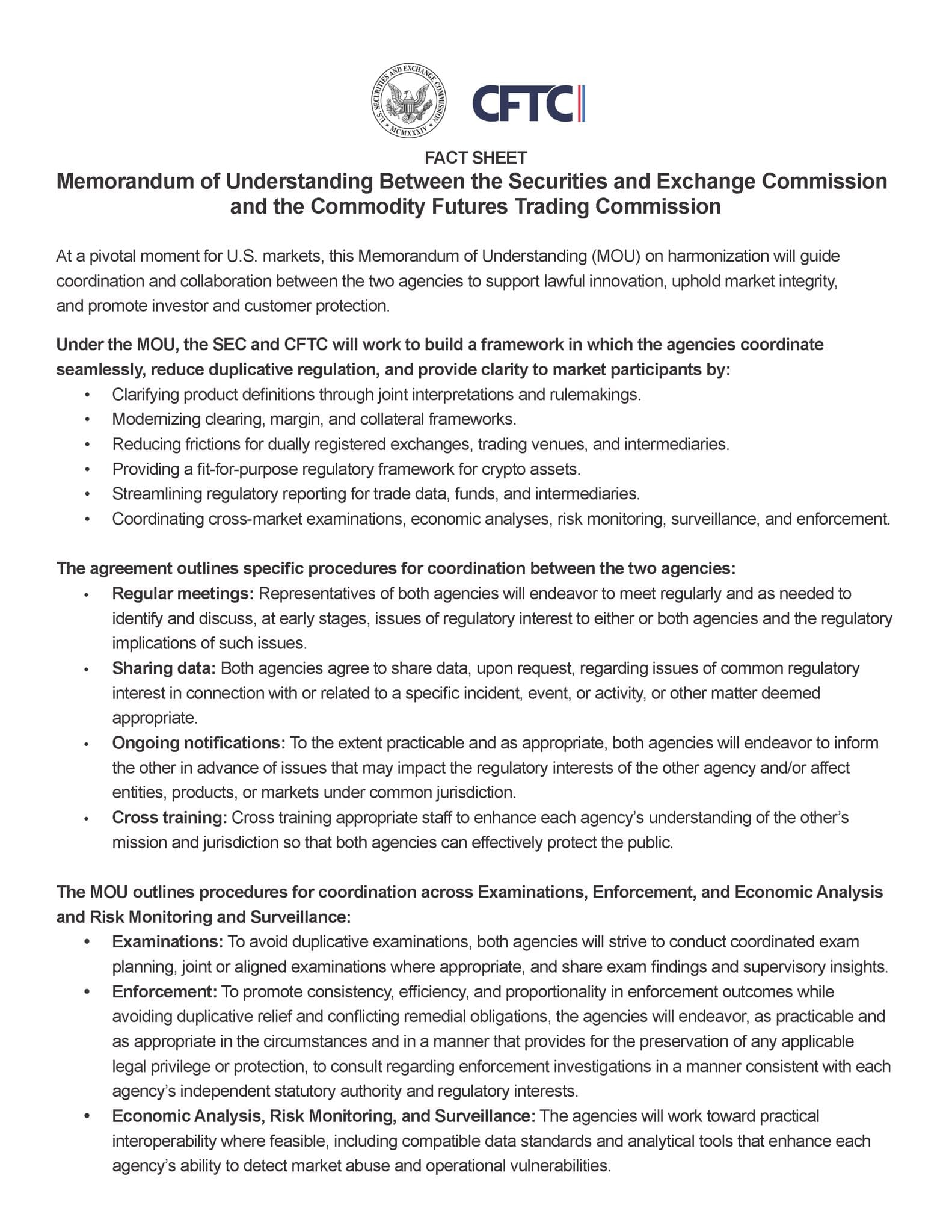 SEC and CFTC Forge Historic Alliance to Shape the Future of Financial Markets