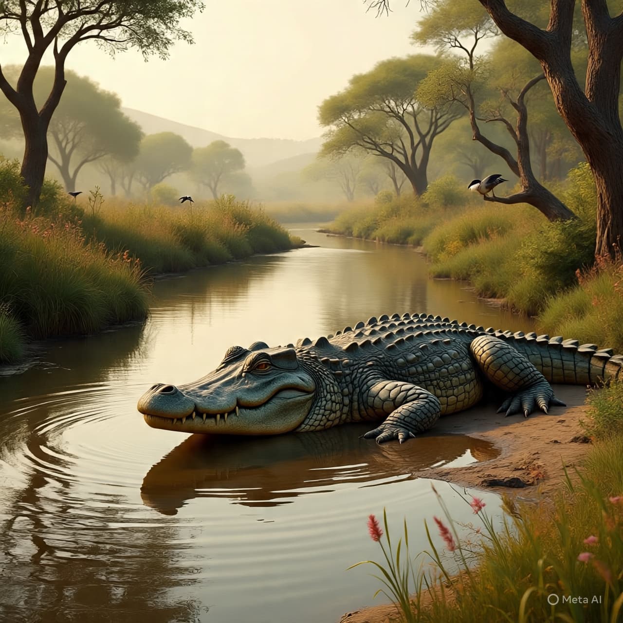 Along Ancient Riverbanks: When Early Humans Walked Beside Hidden Crocodiles