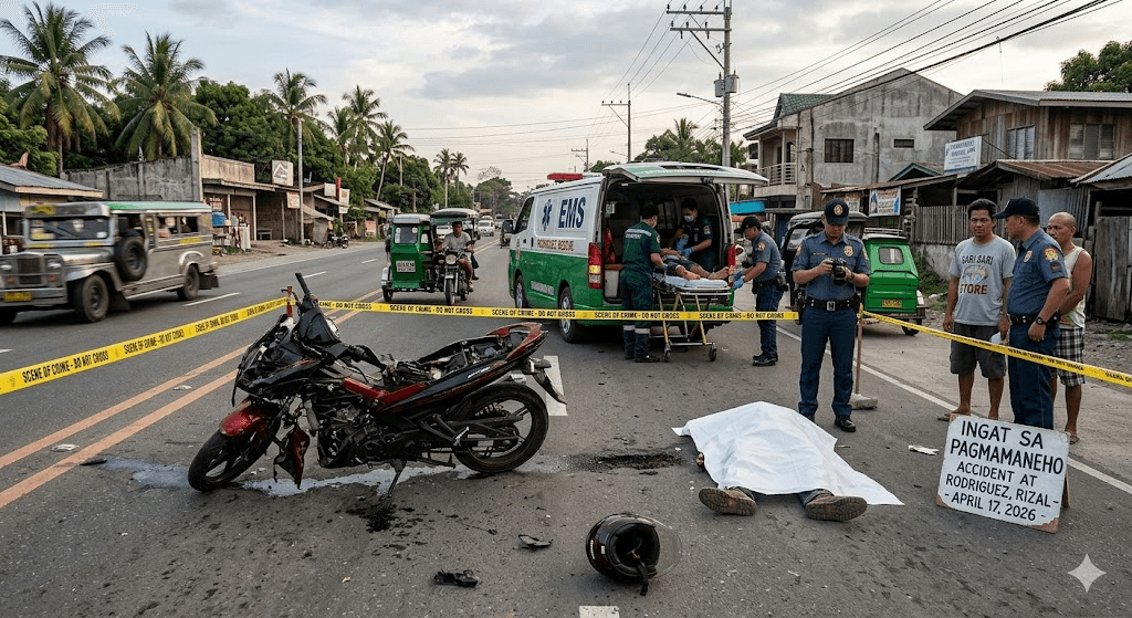 Tragedy in Rizal: One Dead, Two Hospitalized After High-Impact Motorcycle Crash