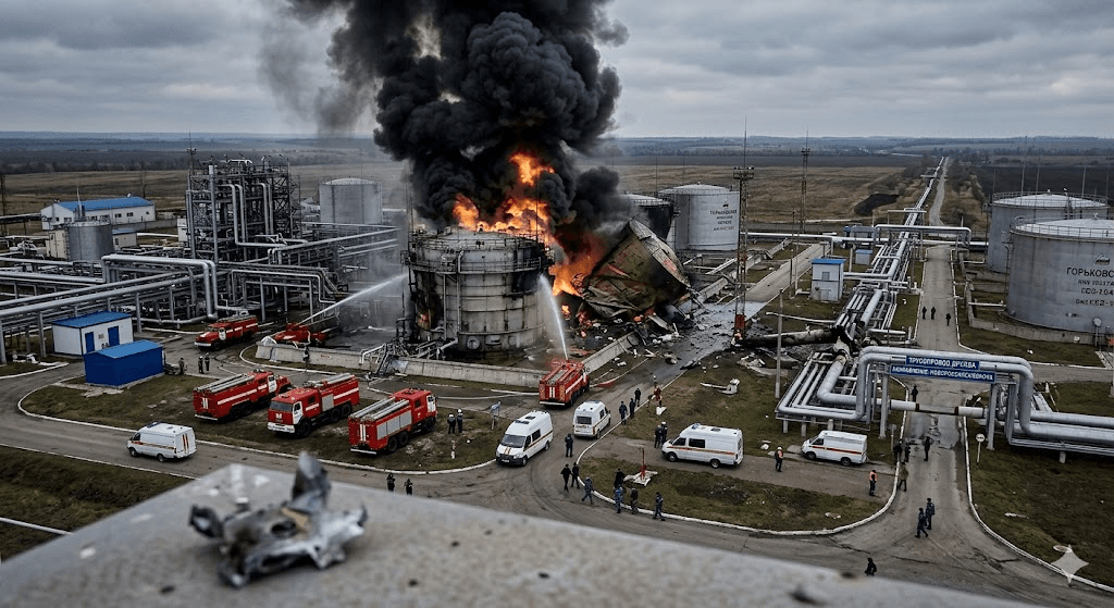Energy War Escalates: Ukrainian Drone Strikes Russia’s Vital Gorky Oil Hub
