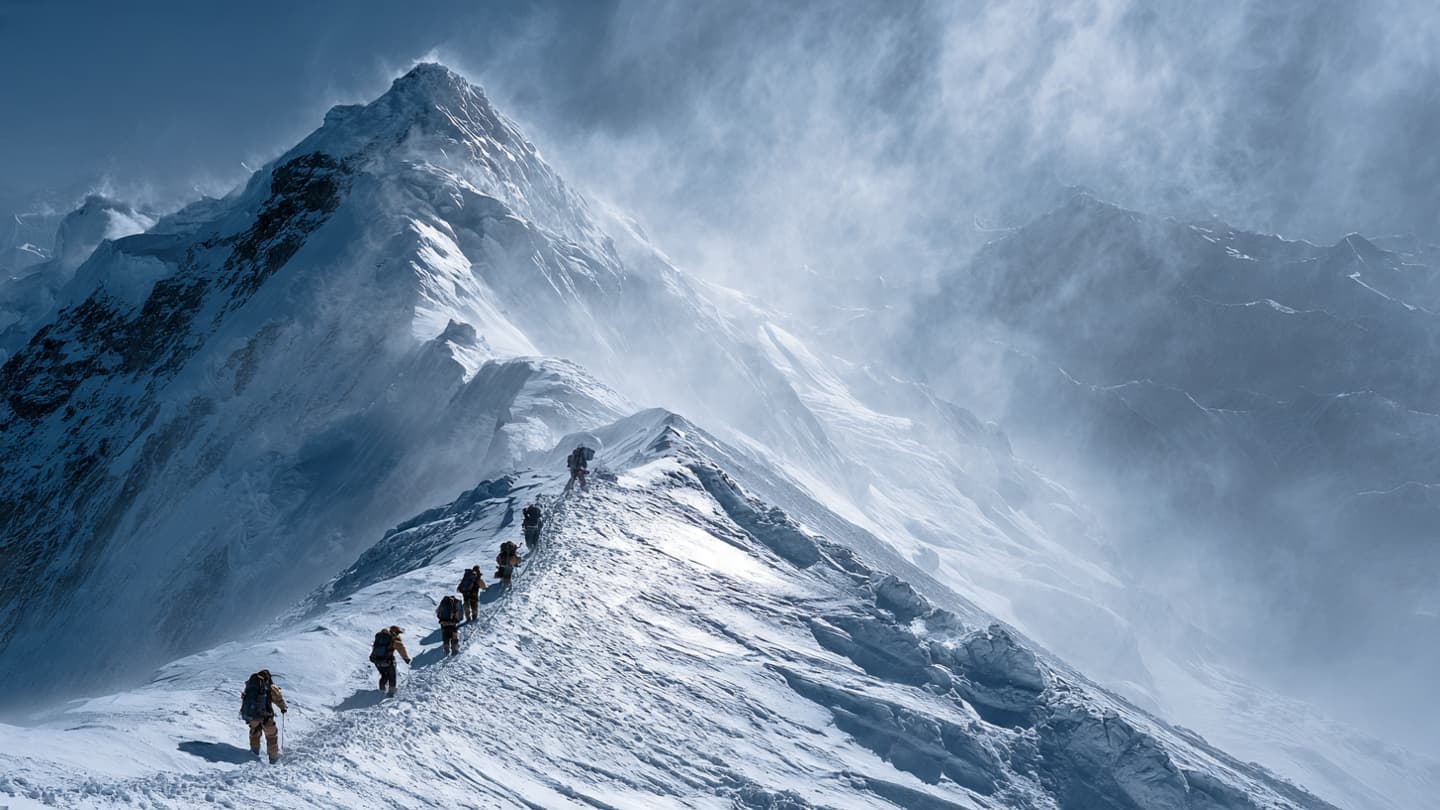 La Montagne s'ouvre un instant, et le Monde commence à gravir