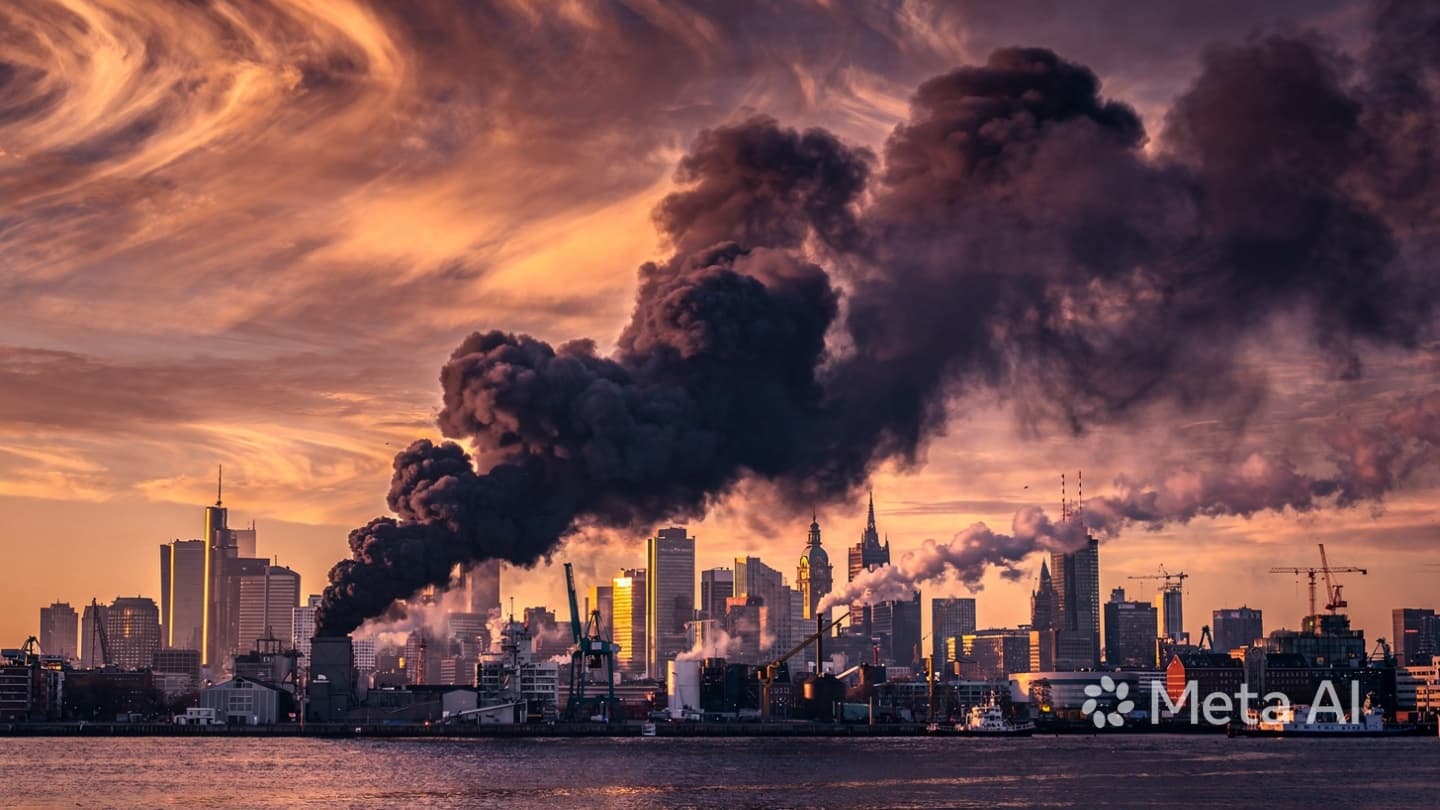 Beneath the Obsidian Canopy: Watching the Toxic Clouds Drift Over the Spires of Hamburg