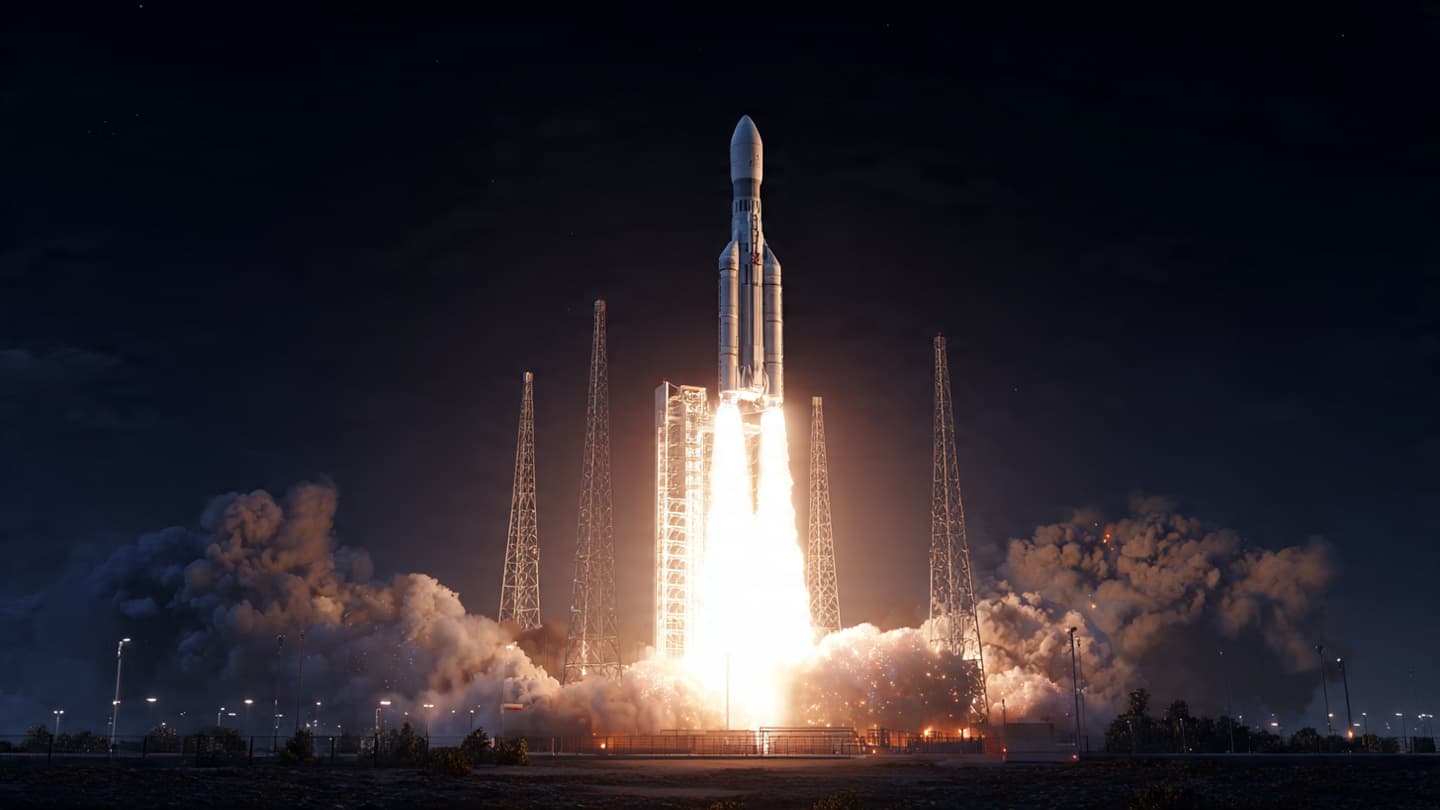 A rocket rises as the world moves closer to universal connection