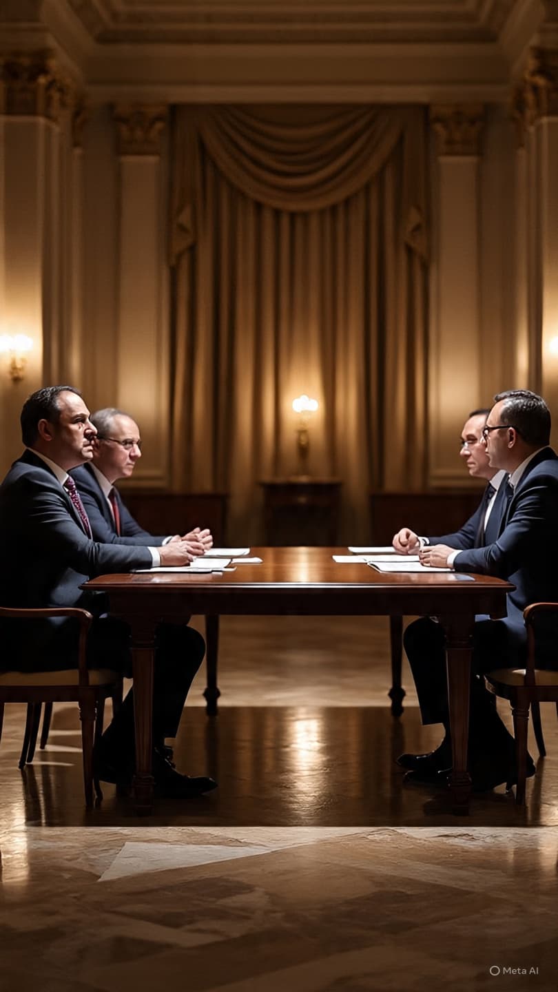 Multiple missiles launching from a coastal site with smoke trails rising into a bright sky.