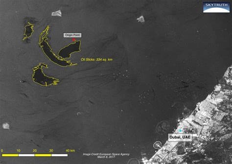 Oil Spills from the Iran War Are Visible from Space