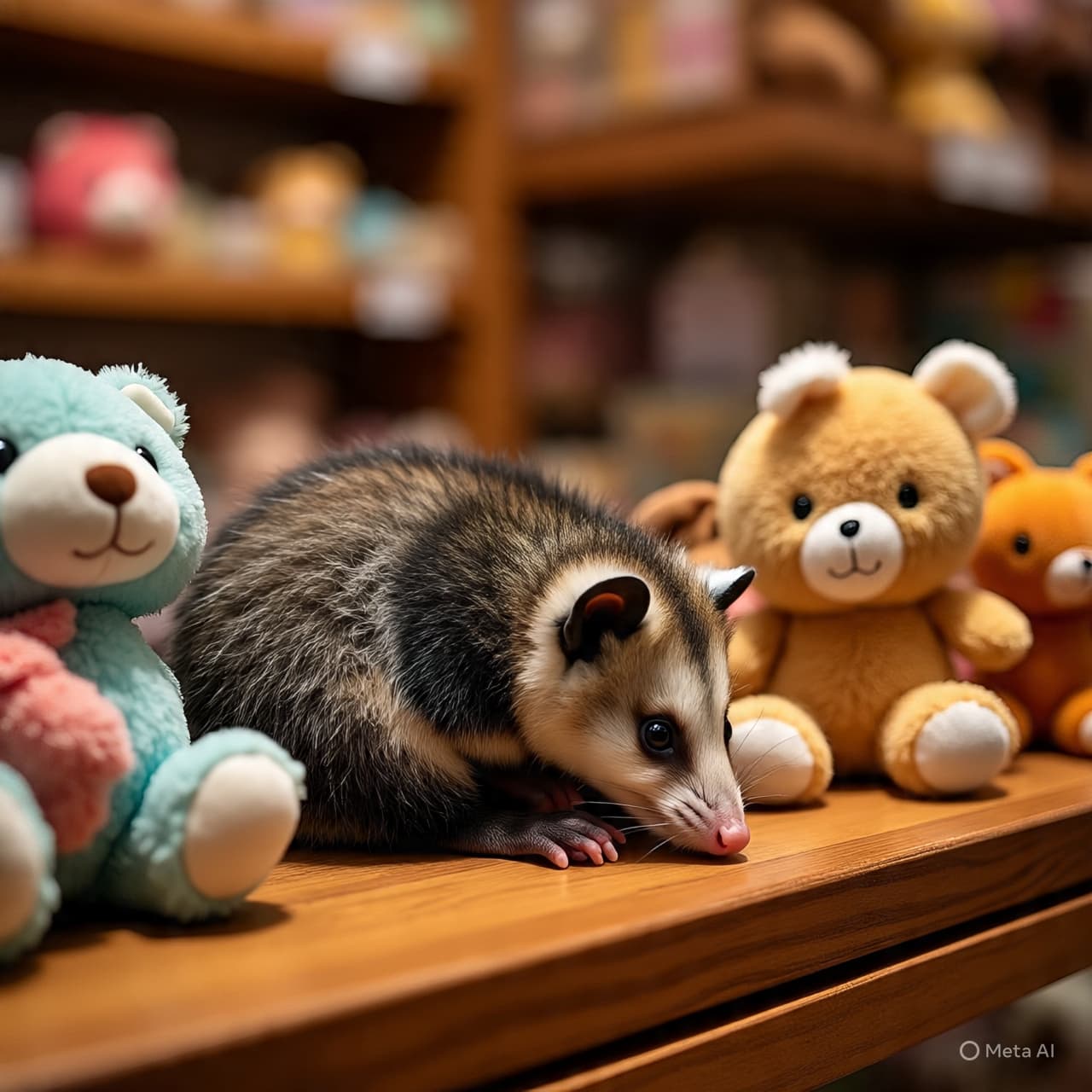 Between Departures and Stillness: A Possum Finds Refuge Among Souvenirs