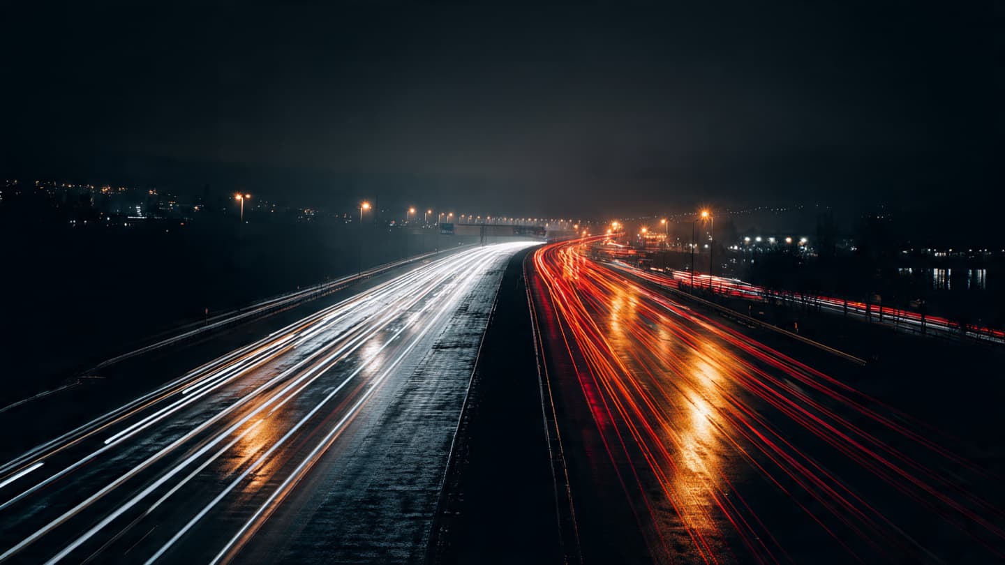 Between The Painted Lines Of A Houston Night When The Dark Road Led Quietly Nowhere