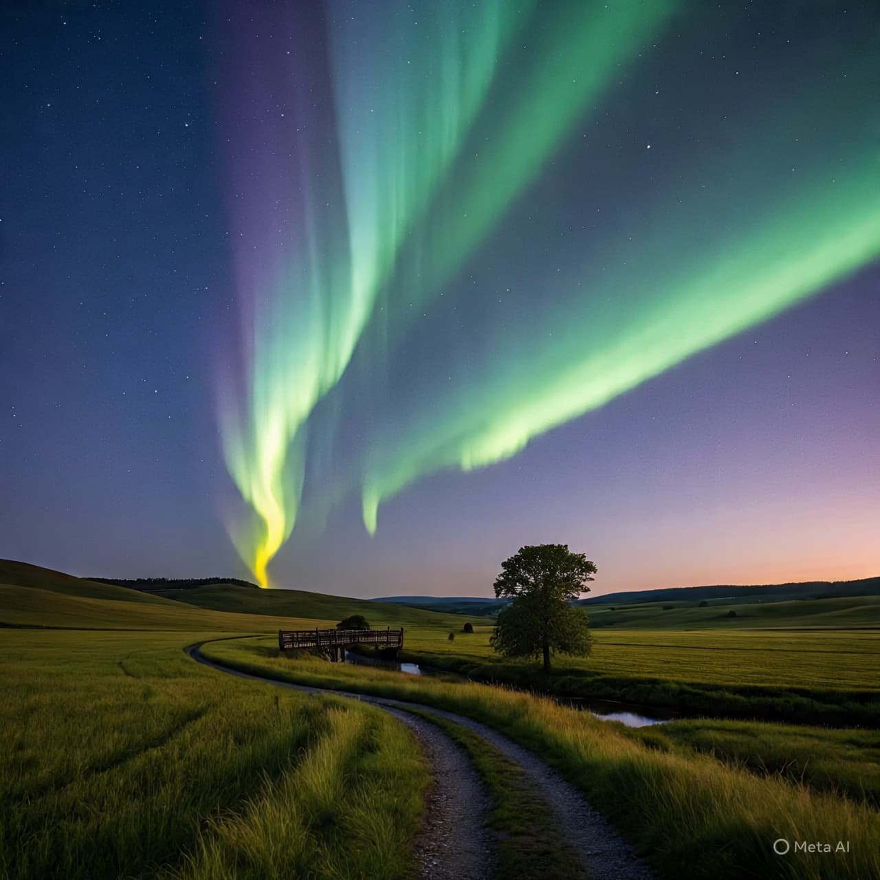 Ribbons of Light Above Familiar Shores