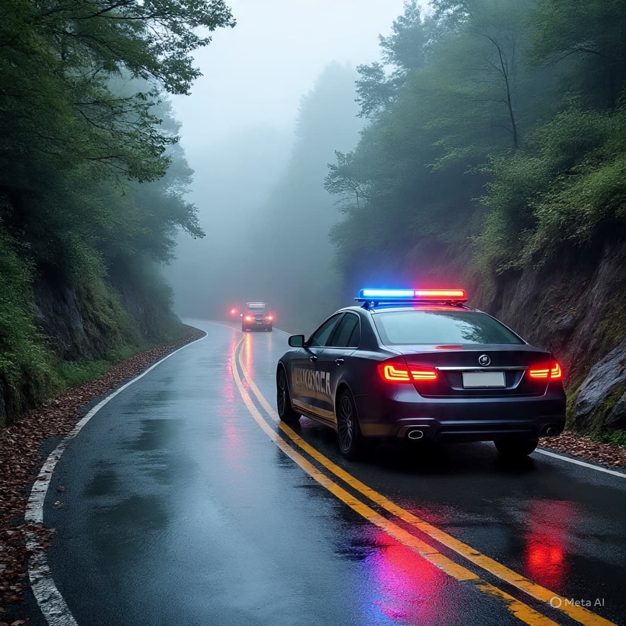 Where the Asphalt Curves Against the Steep Slope, The Sudden Silence of a Heavy Heart