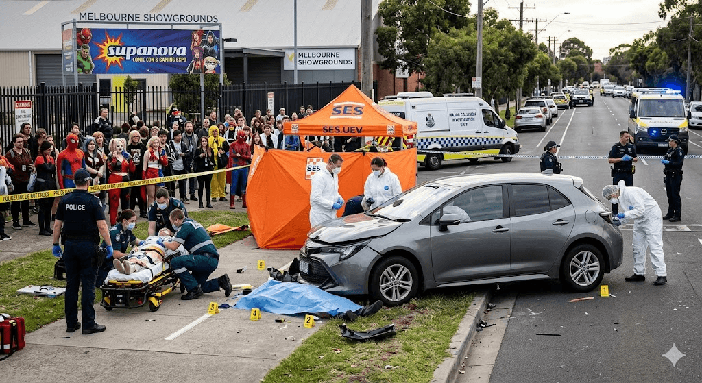 Tragedy in Ascot Vale: Pedestrian Killed After Car Mounts Kerb Near Melbourne Showgrounds