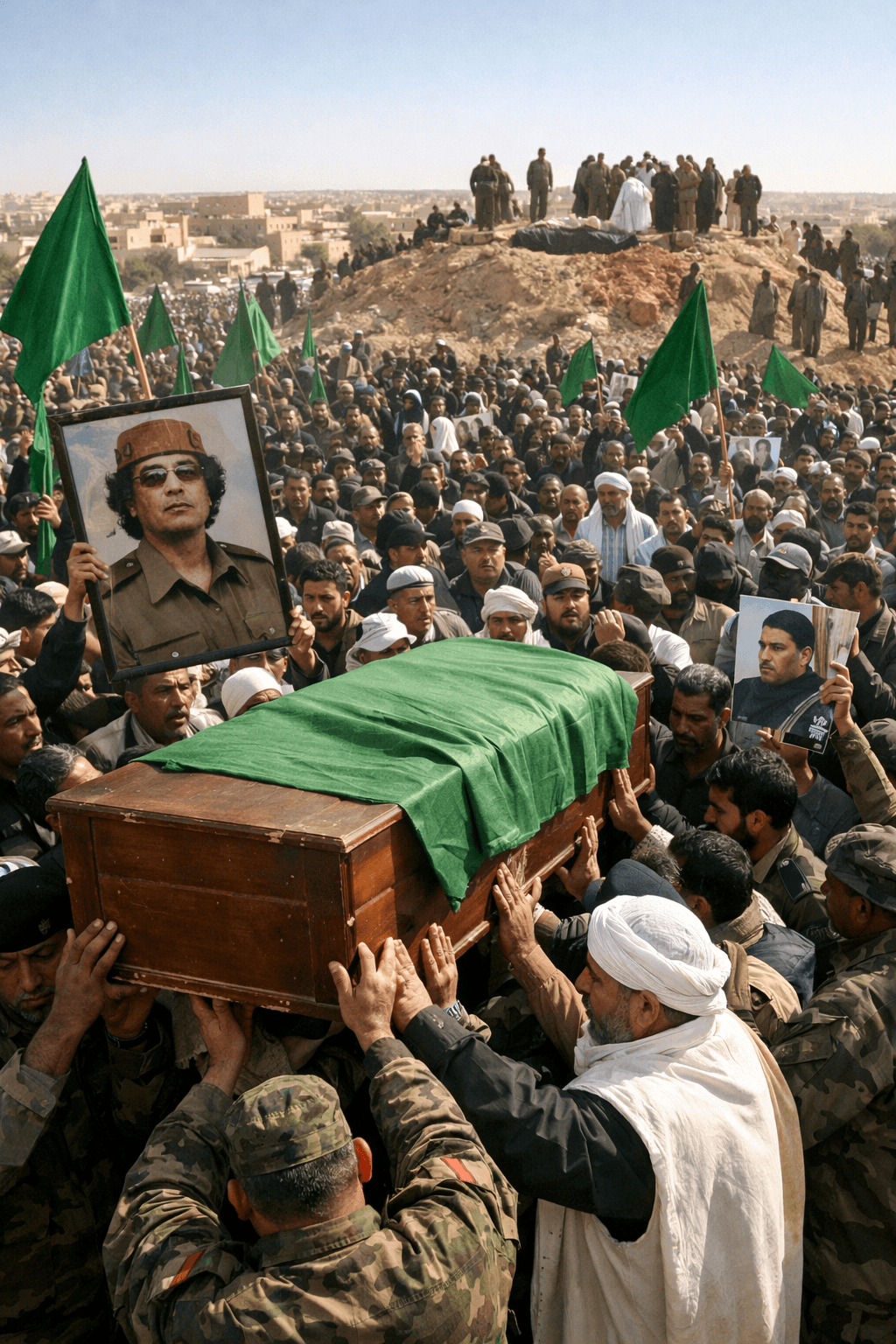Massive Crowd Attends Saif al-Islam Gaddafi’s Funeral in Bani Walid Following Assassination