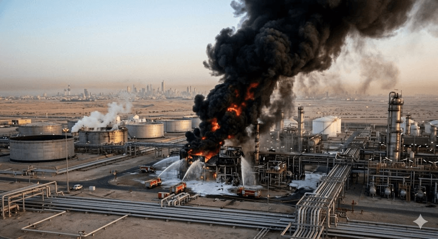 Drone Strike Ignites Fire at Kuwait’s Mina Abdullah Refinery, Disrupting Operations