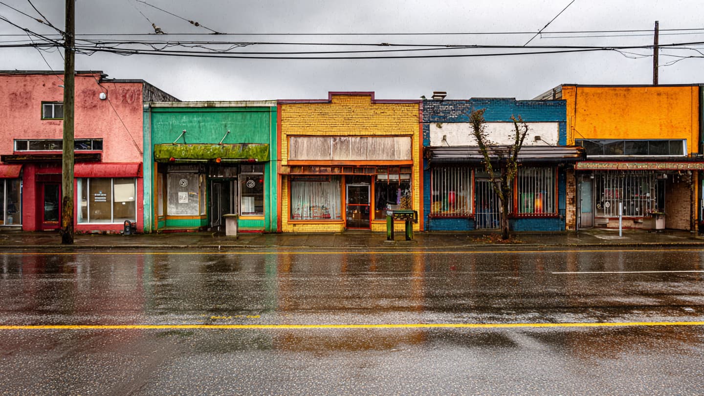 Storefront Lights Fade While Economic Questions Grow Louder