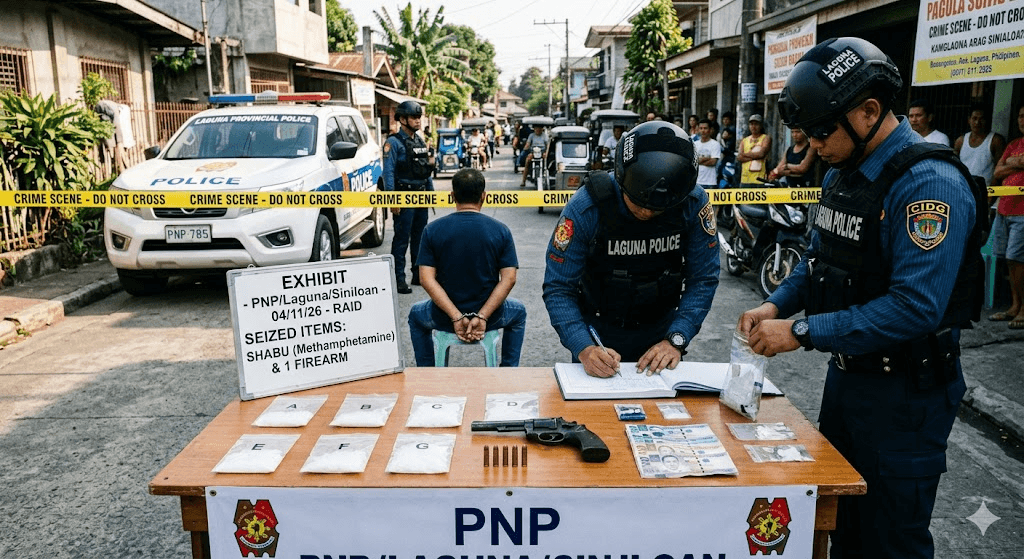 Laguna Sting: P112K in Shabu and Illegal Firearm Seized in Bold Police Raid