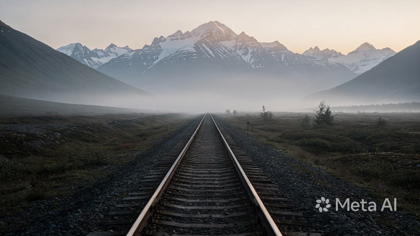 Where the Iron Path Meets the Perfect Light, A Moment Lost to a Frozen Frame