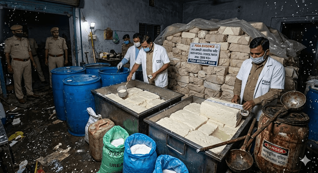 Toxic Harvest: Over 2,800 kg of 'Chemical Paneer' Seized in Massive Meerut Raid