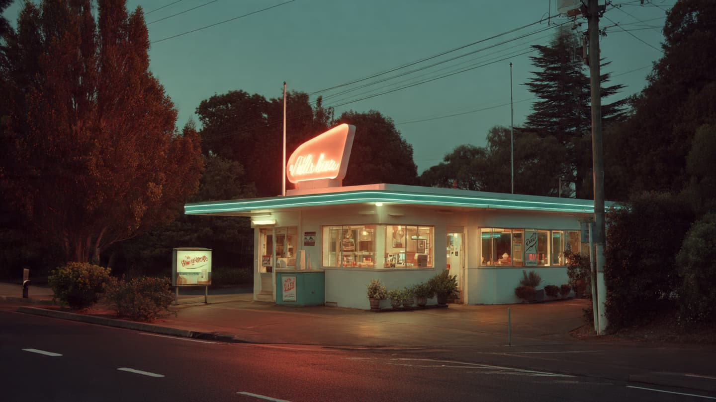 Between the Neon Sign and the Quiet Street, A Narrative of the Greek Milk Bar