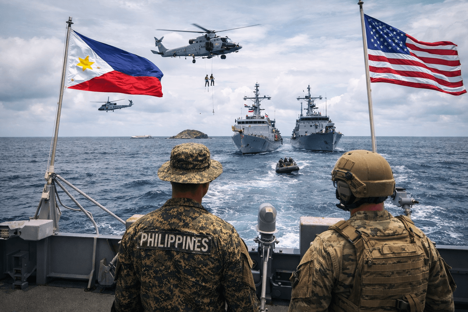 Allies on Alert: Philippines and U.S. Stage Joint Military Drills at Disputed South China Sea Shoal