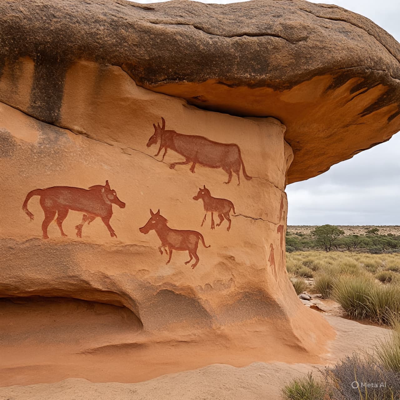 When Ochre Meets the Ancient Stone, A Quiet Memory of Stripes and Shadowed Spirits