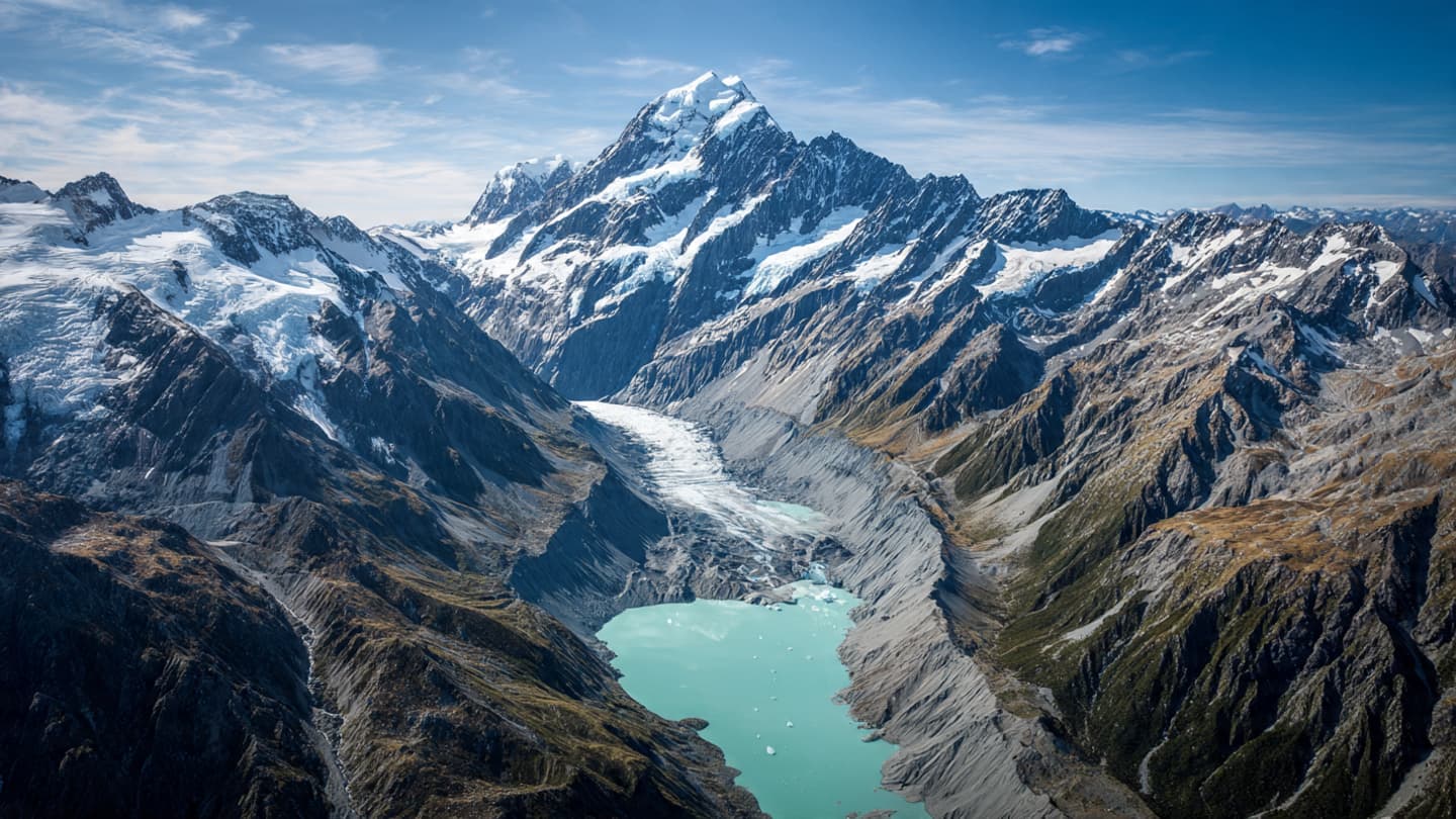 The Slow Descent of Frozen Giants, Watching the Southern Alps Melt into the Restless Sea