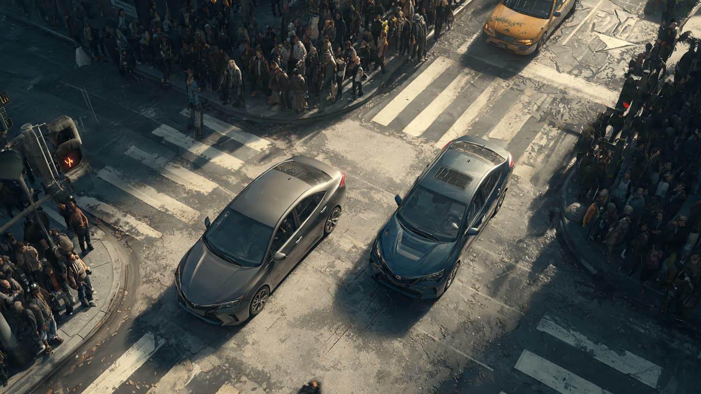 A Moment of Friction in the Humid Light: The Somber Shift of a Traffic Dispute