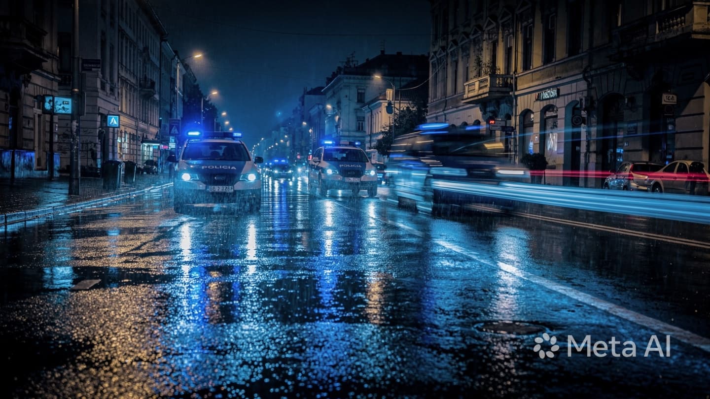When the Rhythmic Pulse of a Belgrade Street Is Broken by the Sudden Flash