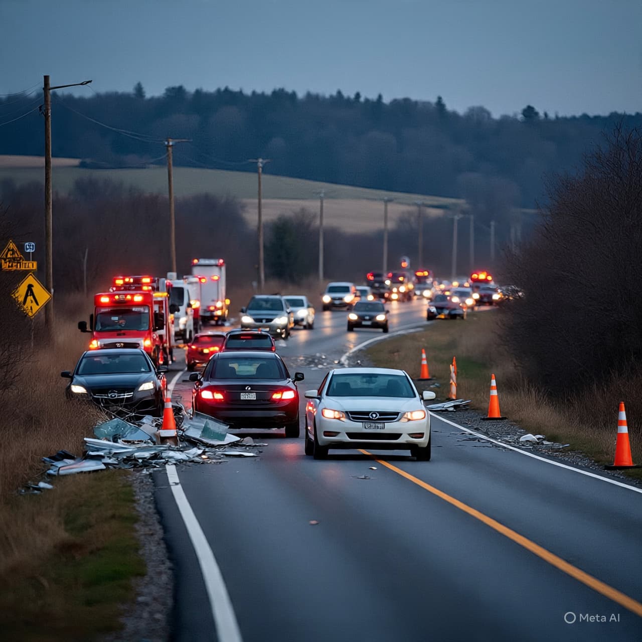 The Sudden Stillness of Motion: A Four-Car Collision Turns the N25 Into a Line of Waiting Engines