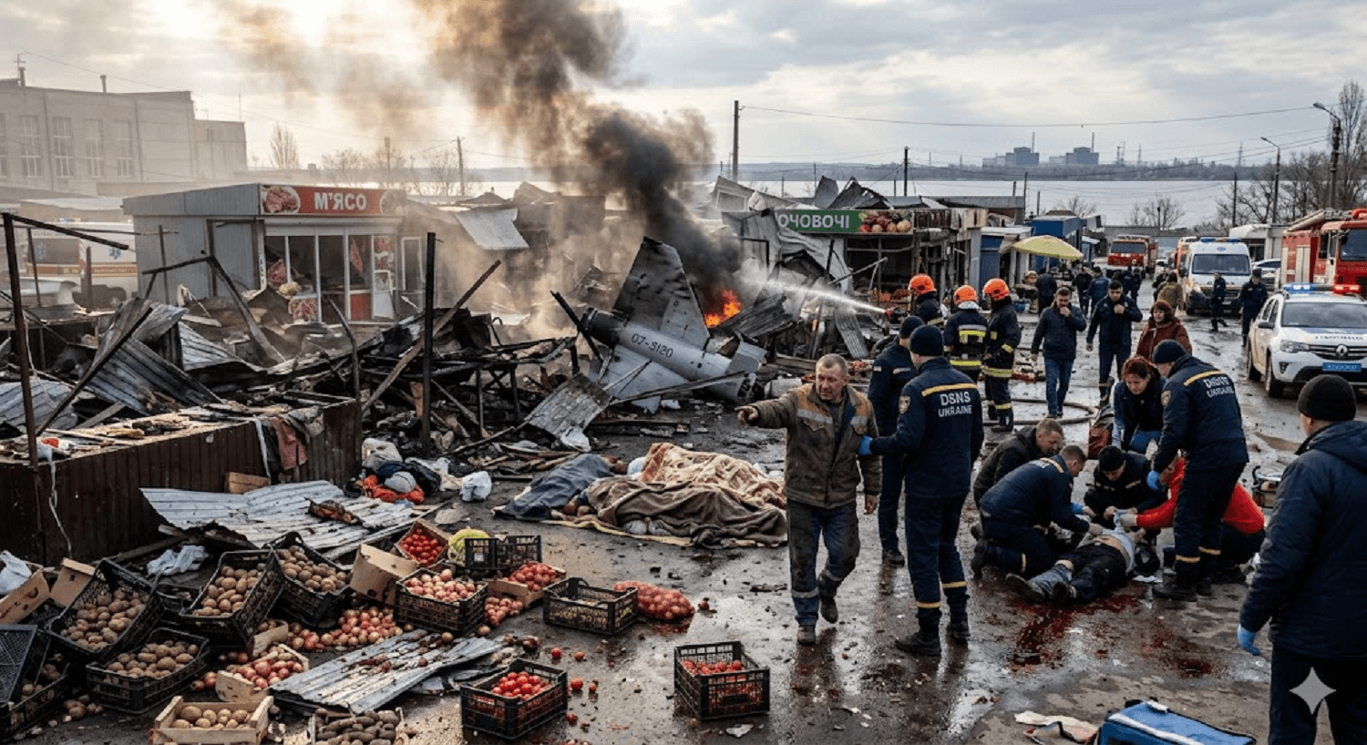 Bloodshed in the Bazaar: Five Dead, 19 Wounded as Russian Drone Devastates Nikopol Market