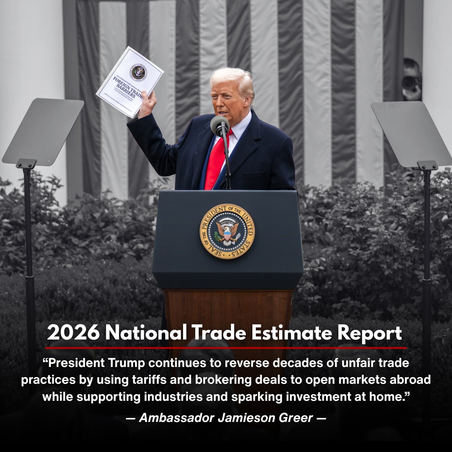 Trump Administration Unveils 2026 Trade Report, Vows to Crush Foreign Barriers