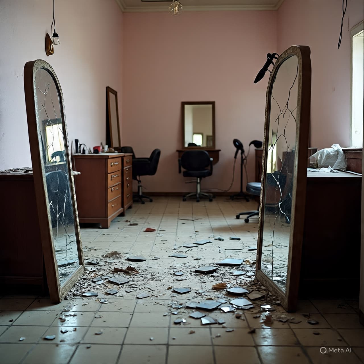 In a Room of Mirrors, the Sky Breaks: A Quiet Afternoon Interrupted by Distant Fire