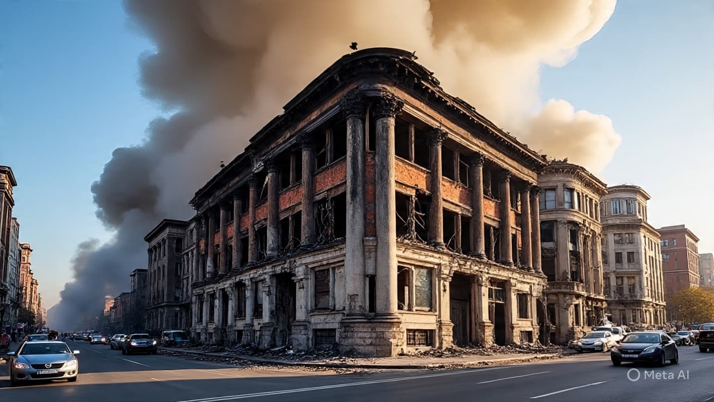 A City Watches as One of Its Stories Faces the Flames