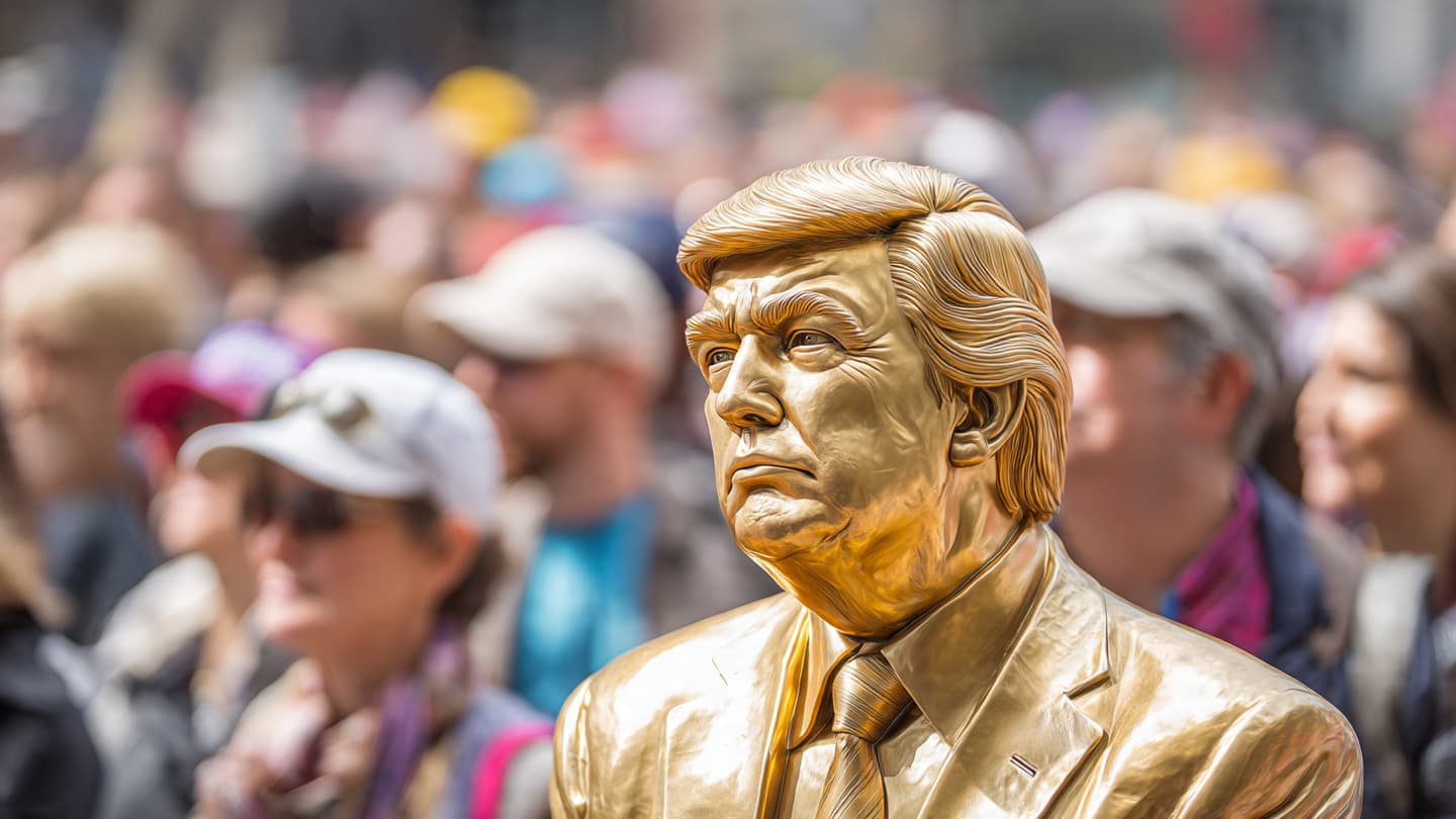 The Golden Statue Stands Amid American Politics and Popular Culture