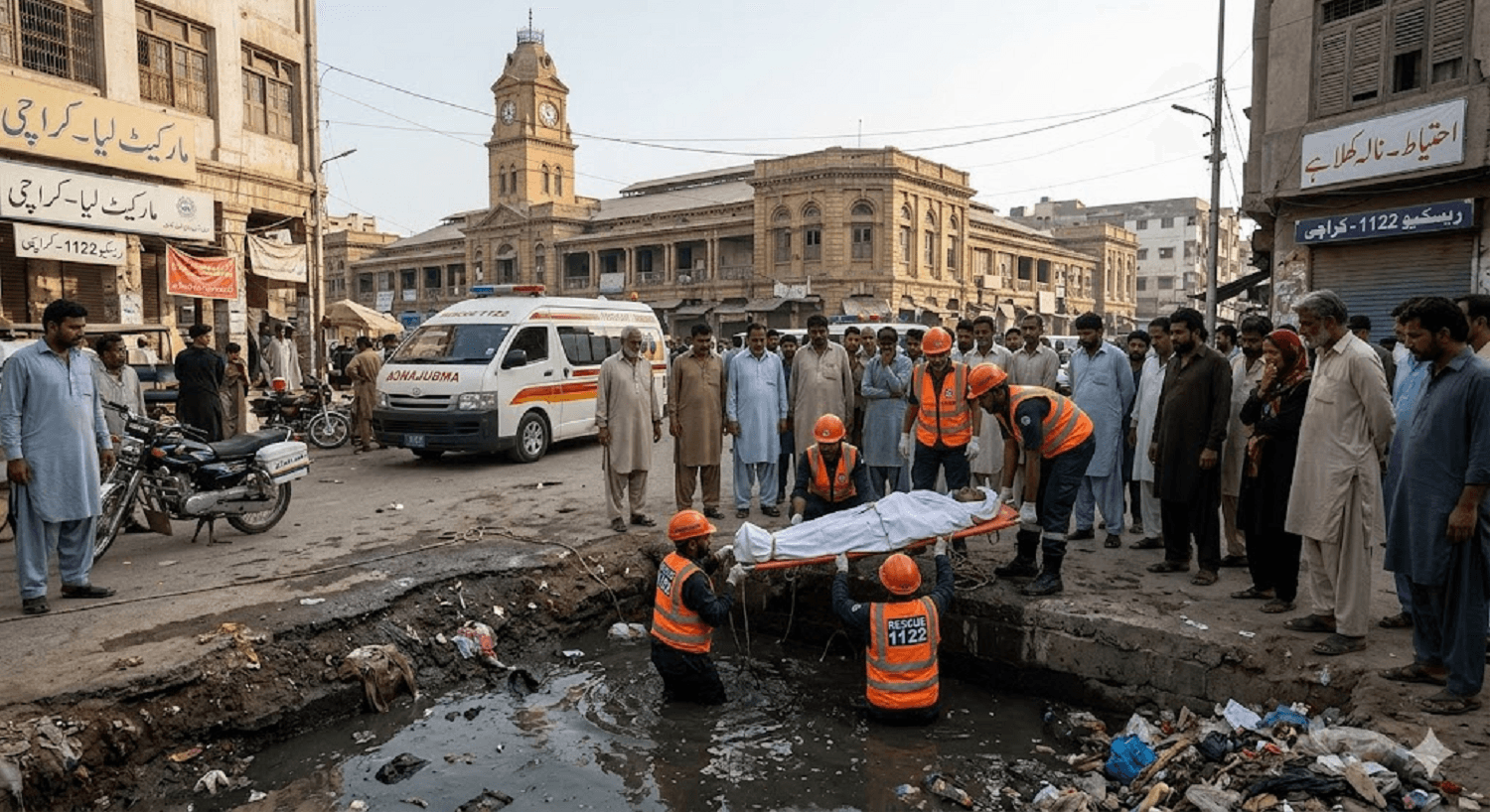 Tragedy at Lea Market: Man Perishes After Falling into Open Drain; Rescue 1122 Recovers Body