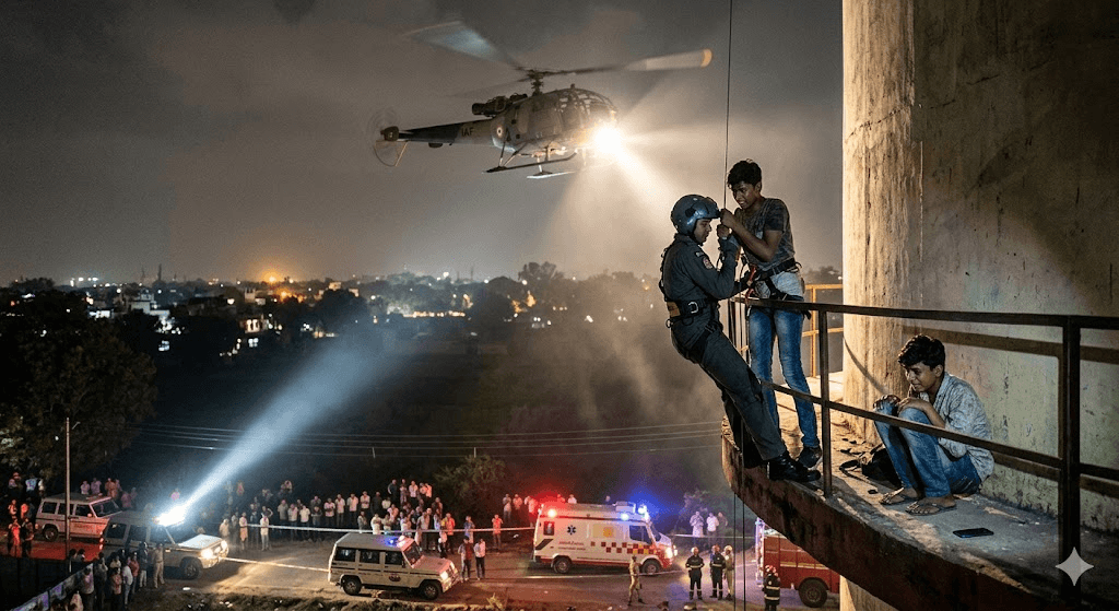 Tragedy at the Top: UP Teen Falls to Death During Social Media Stunt; Two Others Saved in Heroic Air Force Rescue