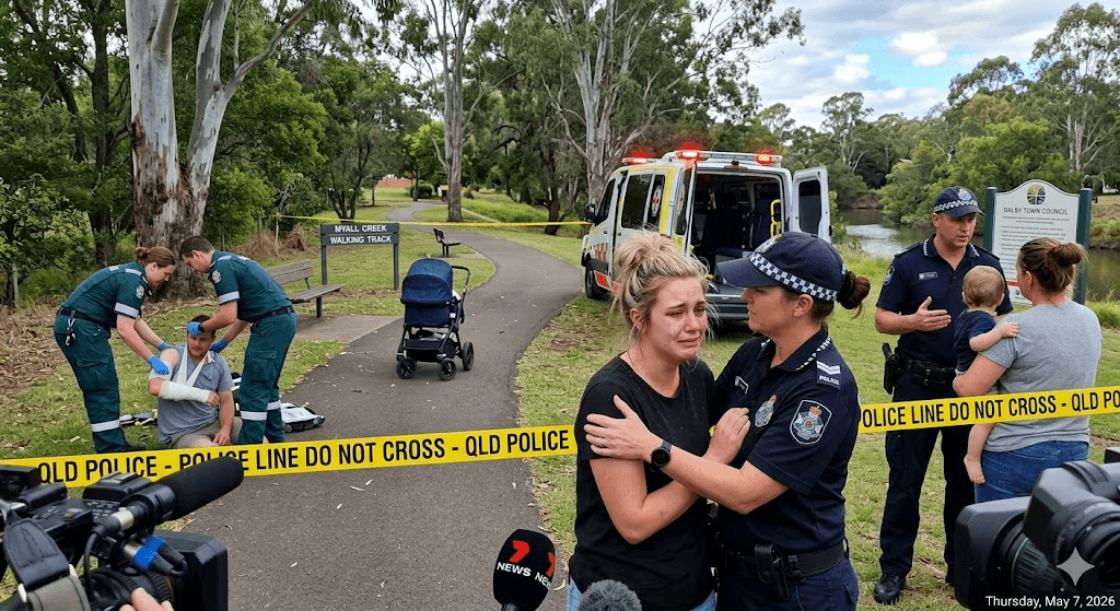 Terror on the Footpath: Young Father Stabbed in Front of Partner and Baby in Random Dalby Attack