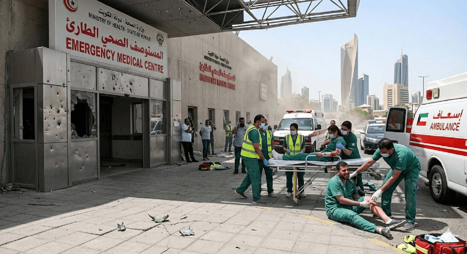 Shrapnel Hits Kuwait Emergency Center, Injuring Two Medical Staff