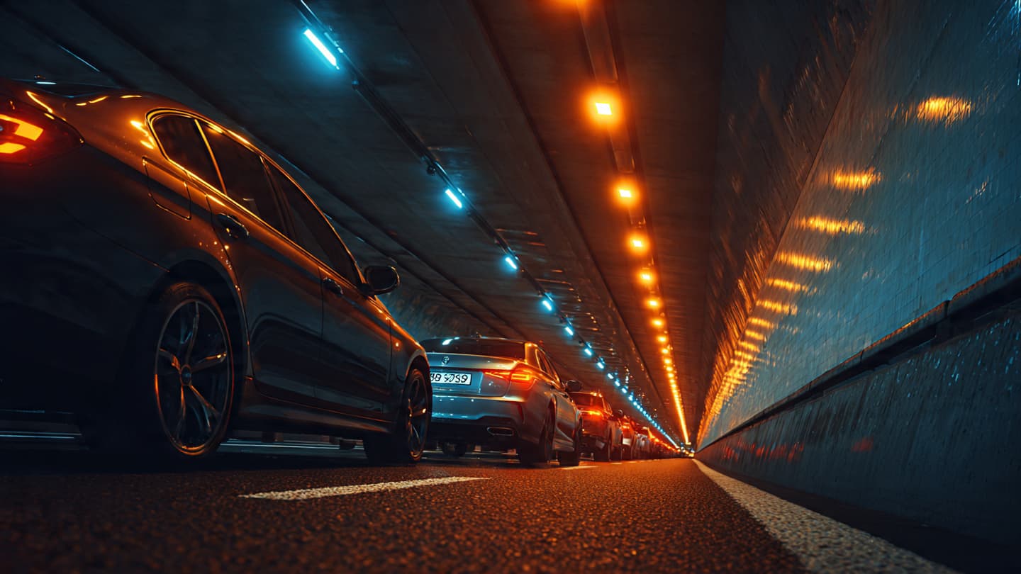 Between the Concrete Ribs and the Silence of the Long Afternoon Traffic Jam