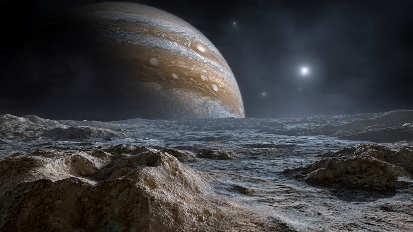 Dans l'immense ombre de Jupiter, une petite lune est silencieusement revenue à la vue humaine