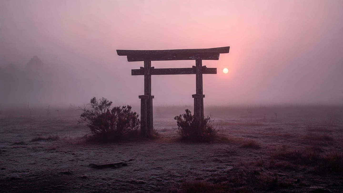 Between the Temple Gates and the Quiet Solace of a Sky Turned Suddenly Dark