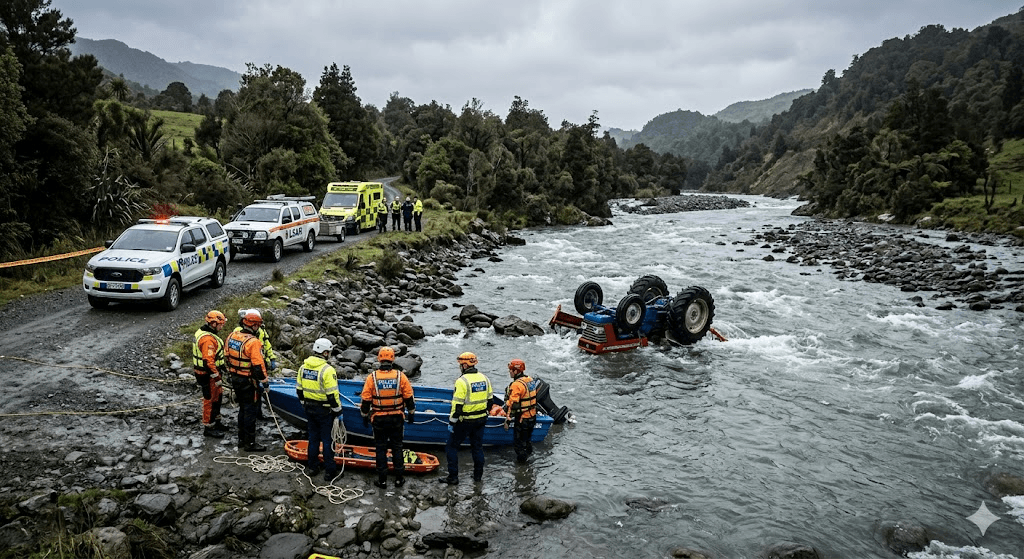 Tragedy on the West Coast: Body Recovered After Tractor Overturns in Rough River