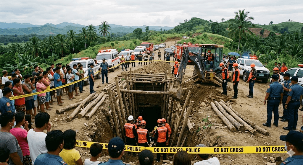 Tragedy in Panabo City: Two Dead, Three Trapped in Illegal Treasure Hunt Tunnel